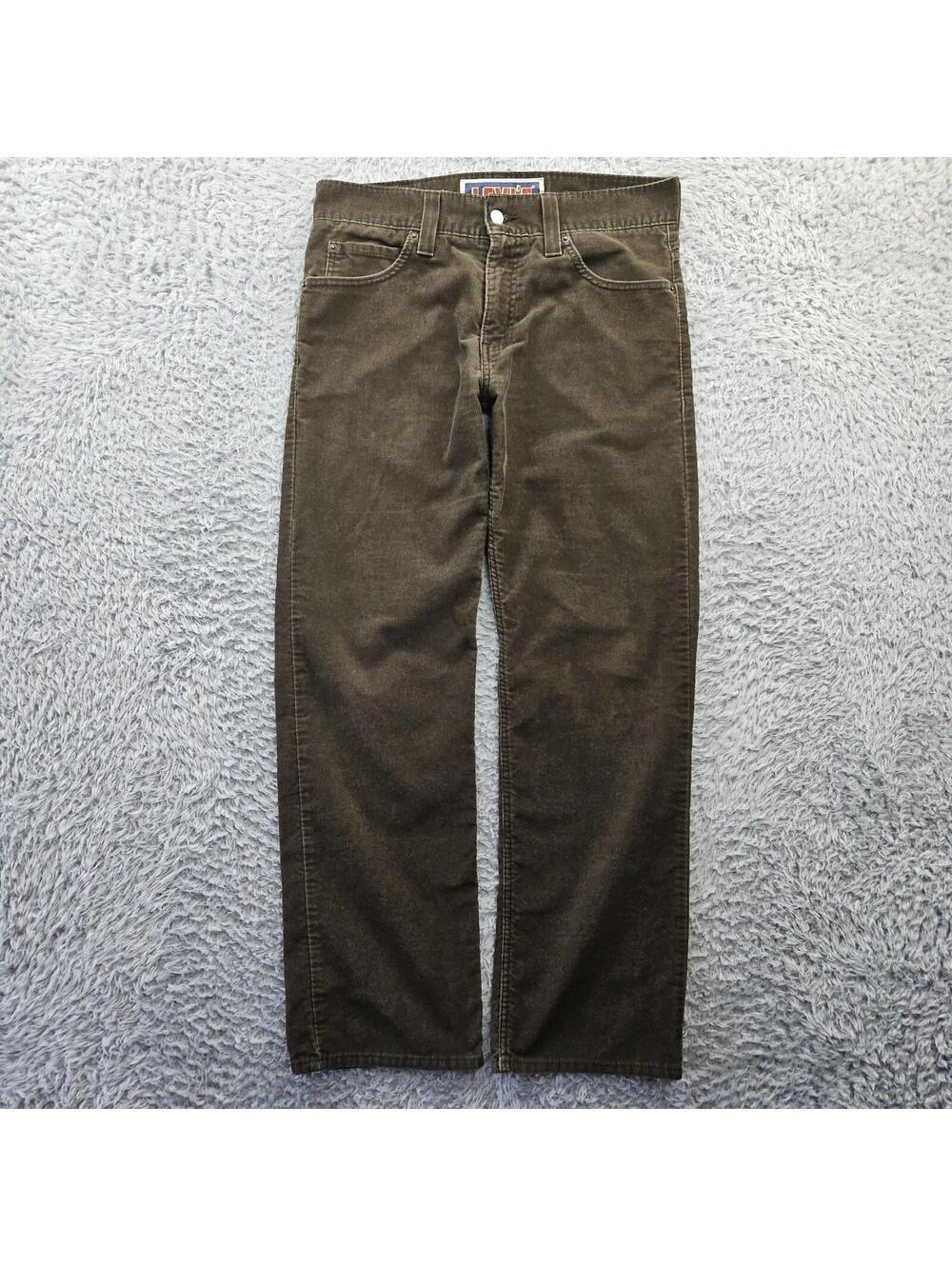 Vintage LEVI'S 549 Low Loose Corduroy Pants Men 32x32 (Fits 33-34x31) Brown Y2K